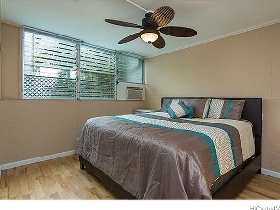 Master Bedroom with A/C which is seldom used due to the gentle trade winds that cool the room.