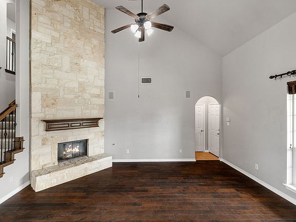 Family Room Stone Fireplace