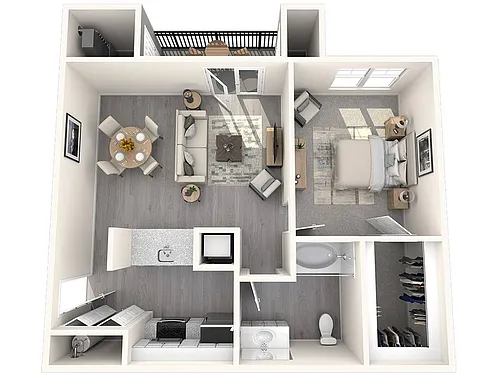 Floor plan 1 Bedroom/1 Bathroom-Hamilton
