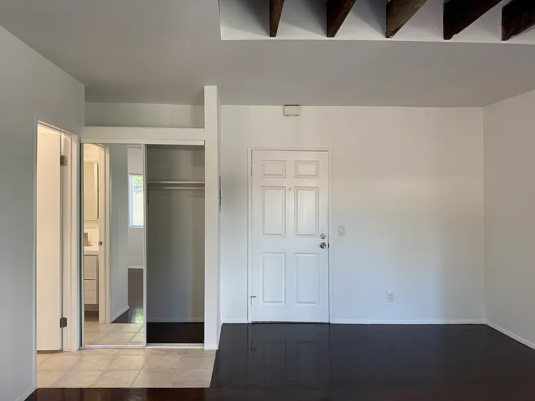 Closet with overhead storage
