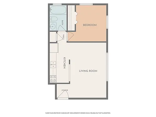 Floor plan 1 bed 1 bath