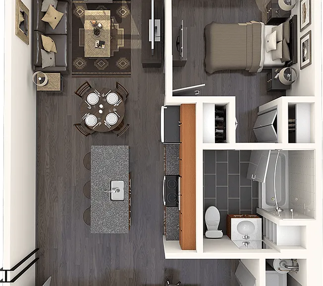 B1a: 1 Bed, 1 Bath