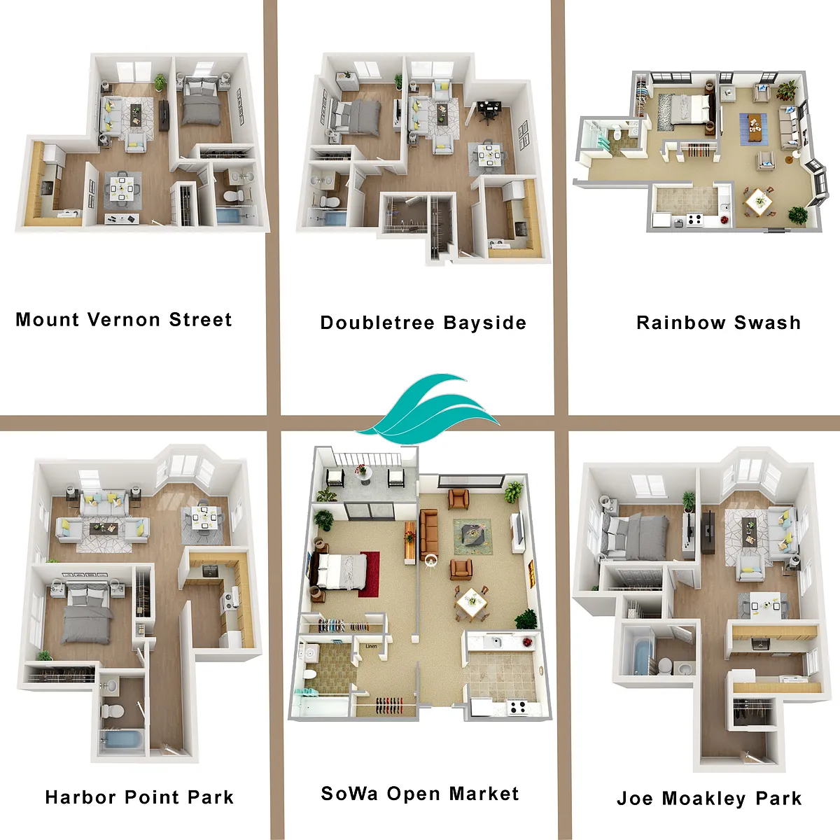 Floor plan 1 Bedroom Midrise
