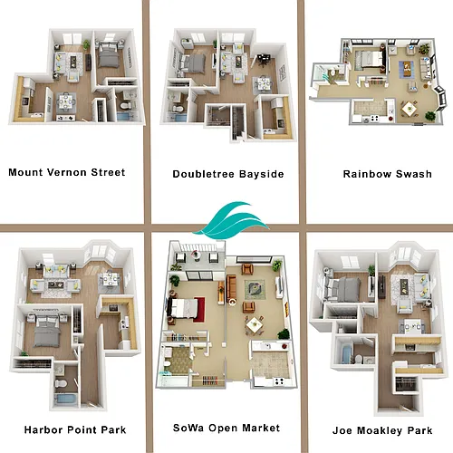 Floor plan 1 Bedroom Midrise