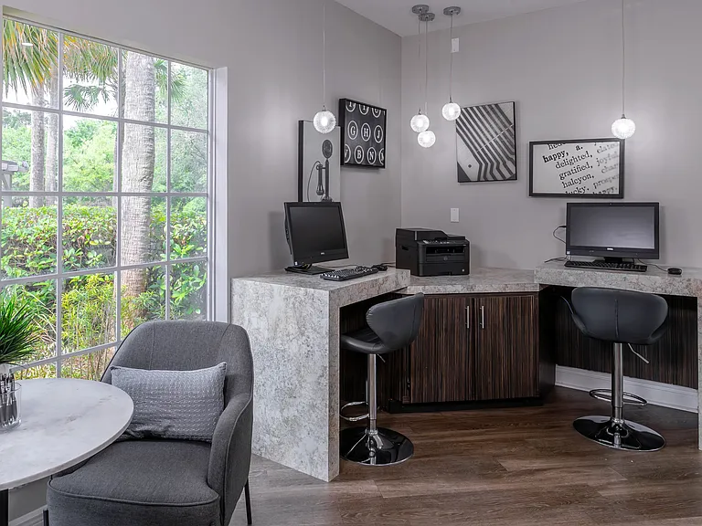 Designed for convenience and focus, our resident business center offers desktop computers, a printer, and a quiet, welcoming environment.