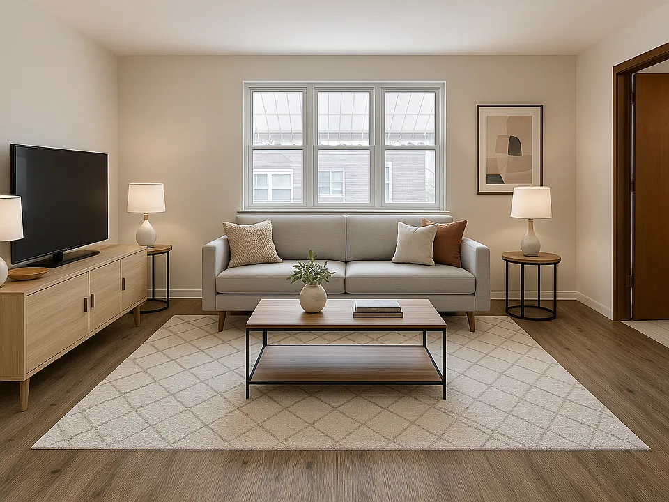 Staged living room layout