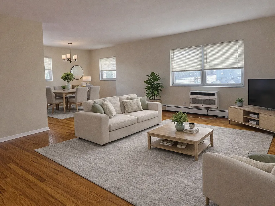 Virtual staged living room