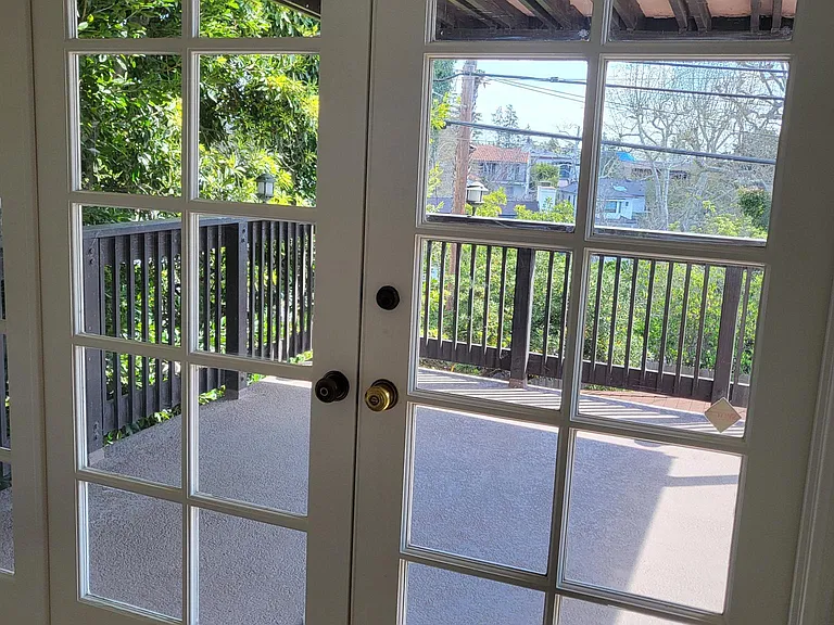 French doors to Deck off Dining room