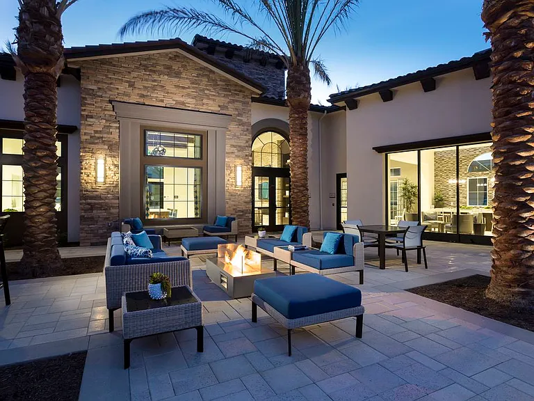 Outdoor Fireplace and Lounge Seating