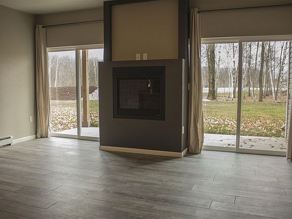 Fireplace & private patio view