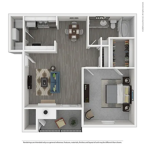 Floor plan Cypress - 1x1 Extra Large