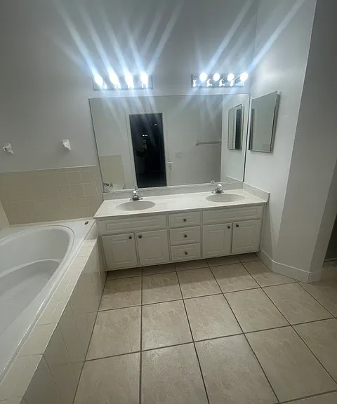 Master Bathroom with walk in shower and Garden tub