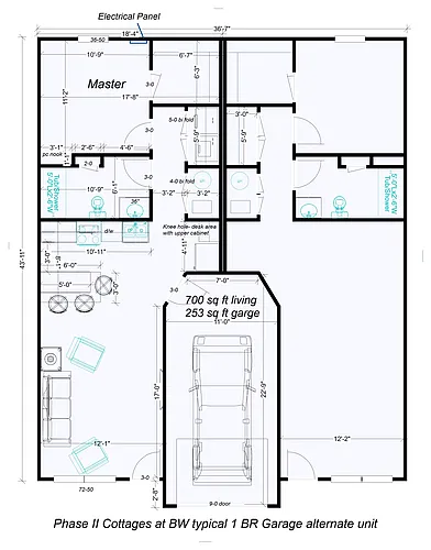 Floor plan 1 Bed with Garage