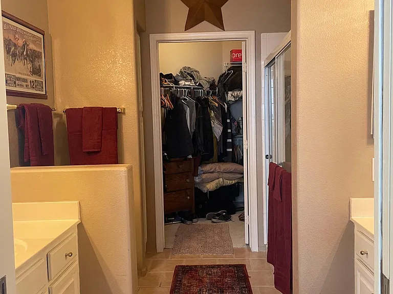 Large walk in closet in master