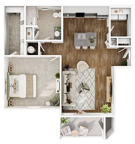 Floor plan 1 Bedroom Premier