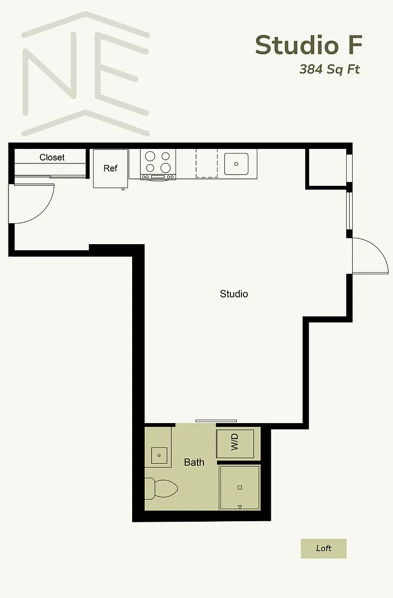 Floor plan Studio F