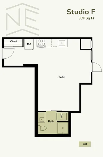 Floor plan Studio F