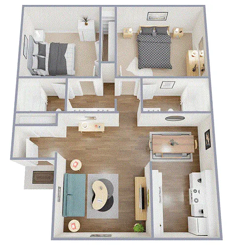 Floor plan Two Bedroom Two Bathroom