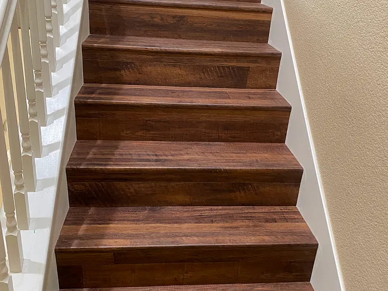 Stairwell to 2nd floor, New hardwood flooring