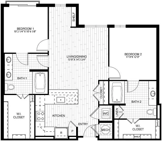 Floor plan 2 Bed/2 Bath-F_C07