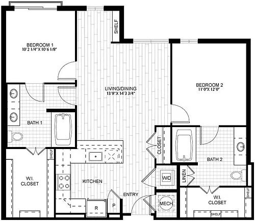 Floor plan 2 Bed/2 Bath-F_C07