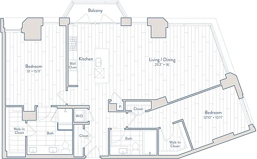 Floor plan 2 Bed/2 Bath-E20-a