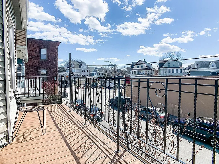 View from front deck to Ball Square