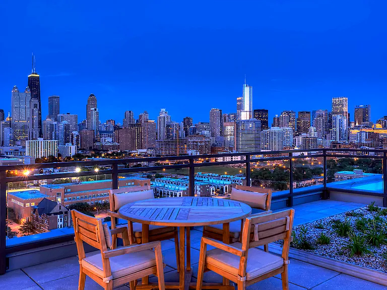 Terrace with sweeping city views