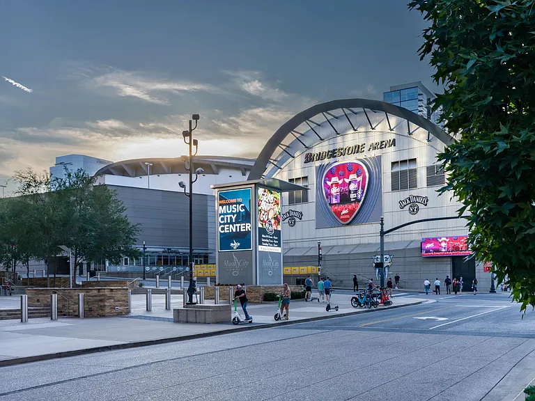 Live steps from two of Nashville's icons_Bridgestone Arena and the Music City Center_where unforgettable concerts, events, and entertainment are always within reach.