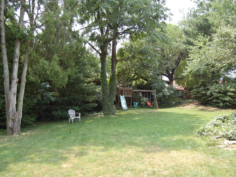Deep backyard w/playground and shed