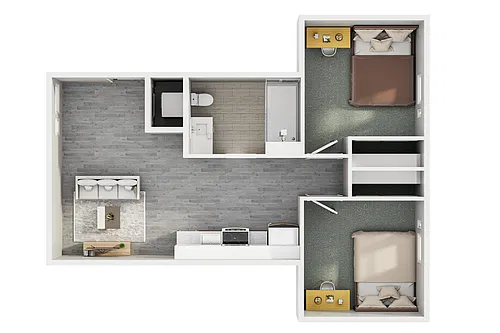 Floor plan 2 x 1 Terrace