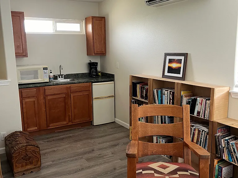 Upstairs living room with kitchenette