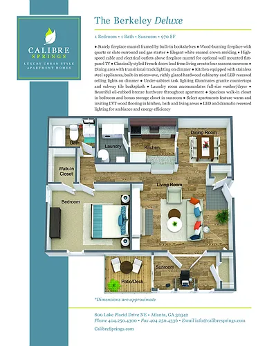 Floor plan Berkeley Deluxe