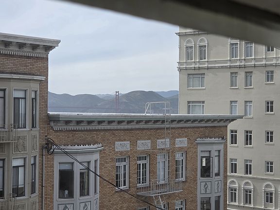 obstructed view of the golden gate bridge from the living/dining room.