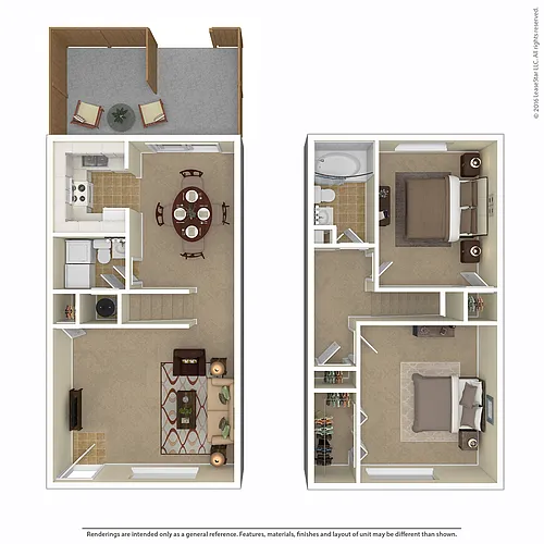 Floor plan 2 bed, 1.5 bath
