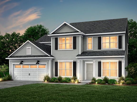 Riverton Exterior 51 features siding, covered front sitting porch and 2 car garage