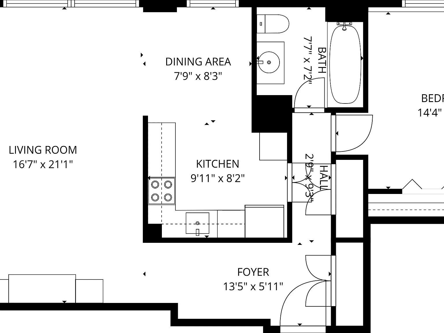 1 bed, 1.0 bath, 950 sqft, $2,000 — Photo 2