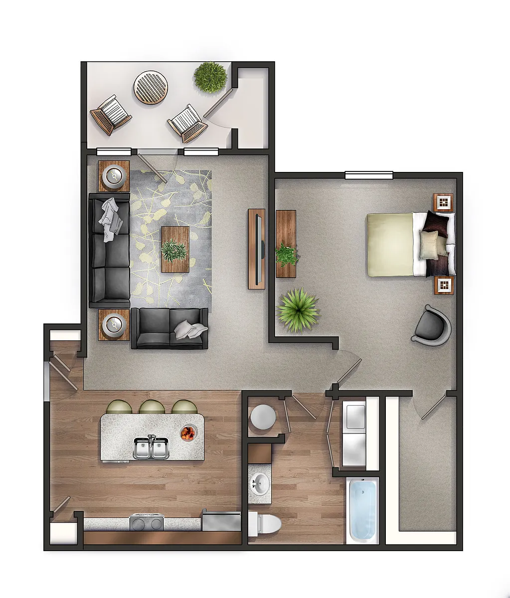 Floor plan 1 Bedroom Plus