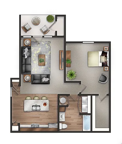 Floor plan 1 Bedroom Plus