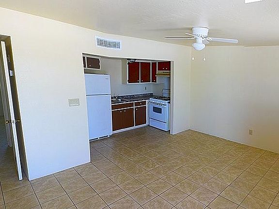 Living area and kitchen