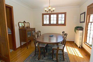 Dining room with hardwood floors!