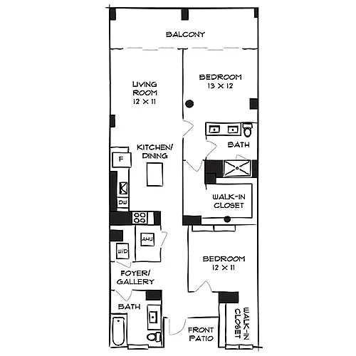 Floor plan Sunset Villas 2K