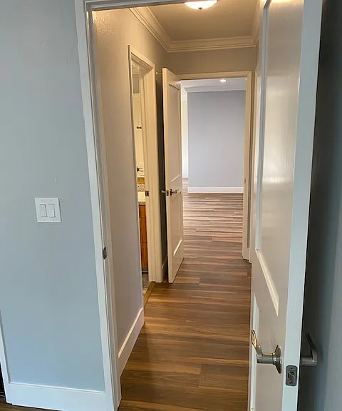 hall with bath and big storage area