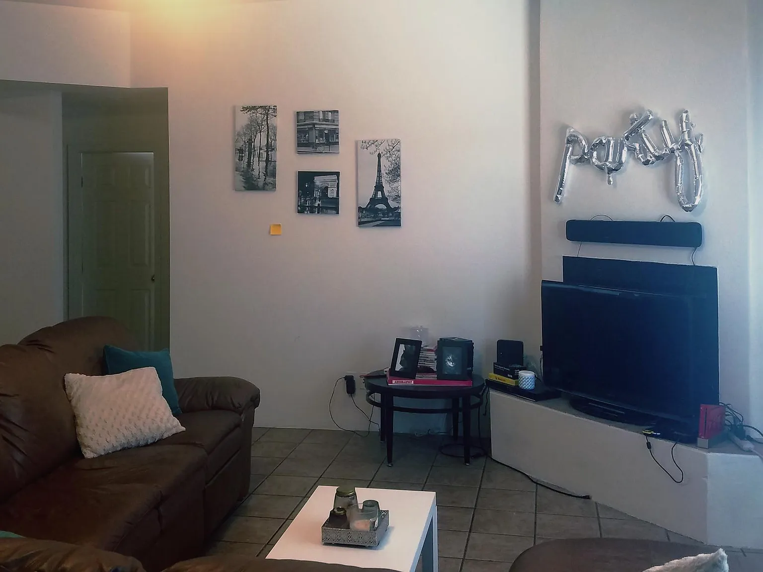 Large living room with fireplace