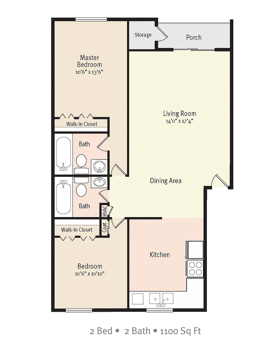 Floor plan 2 Bedroom 2 Bath