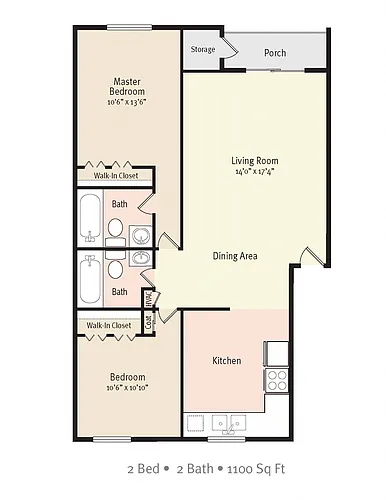 Floor plan 2 Bedroom 2 Bath