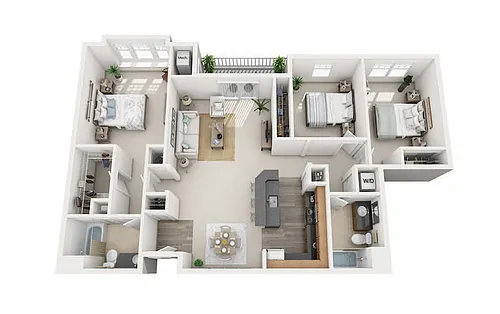 Floor plan E2 Three Bedroom