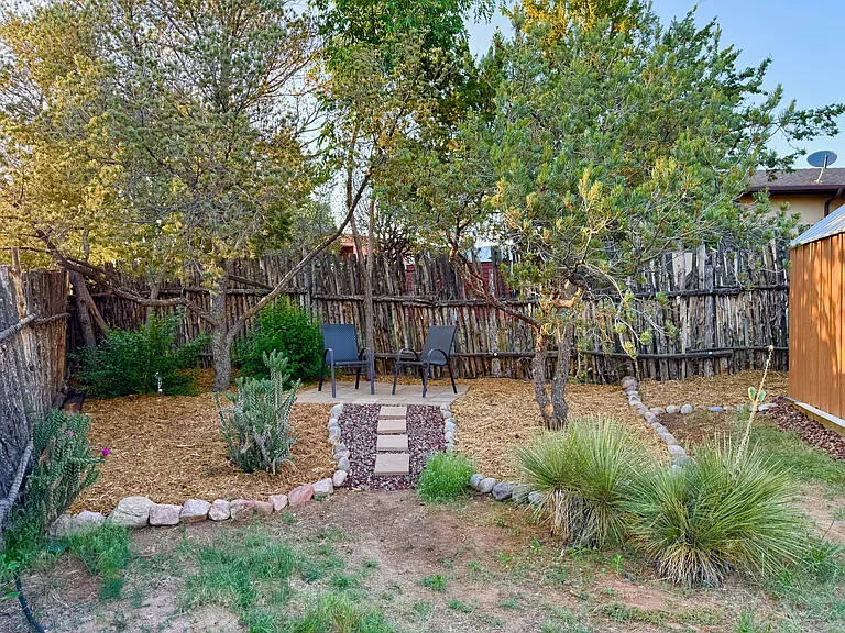 Backyard seating area