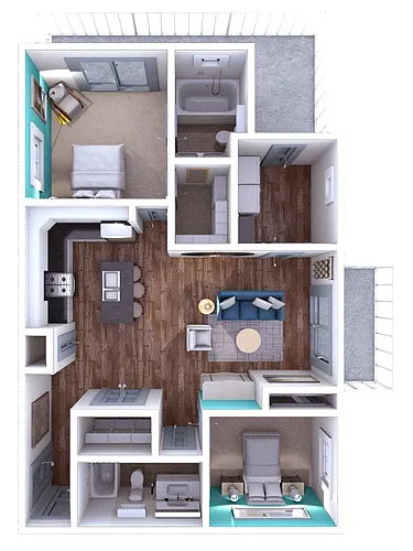 Floor plan Ace 2x2