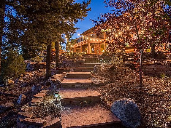 looking up flagstone patio